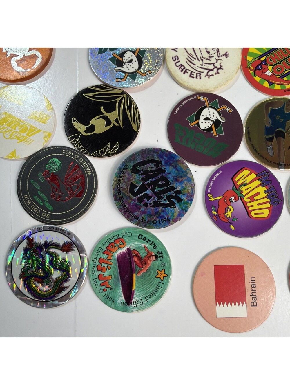 Lot Of 63 Pogs Slammers Solid Metal Plastic Cardboard Many Styles Big Value!! - Picture 9 of 14